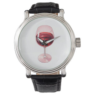 Weinglas mit roten Lippen Cocktail Servietten  Armbanduhr