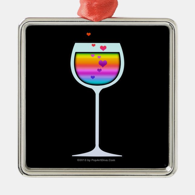 WEINGLAS PREMIUM-SCHMUCK SILBERNES ORNAMENT (Vorne)