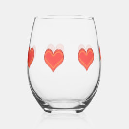 Weinglas - Sieben Herzen Weinglas Ohne Stiel