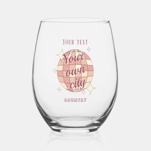 Weinglas Stadt Name Souvenir Geschenk trinken Ohne Stiel (Vorderseite)