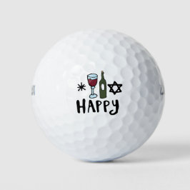 Weinglas und Flasche glücklich Golfball