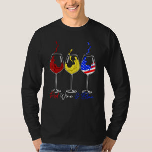 Weingläser 4. Juli Patriotisch Rotwein Blau U T-Shirt