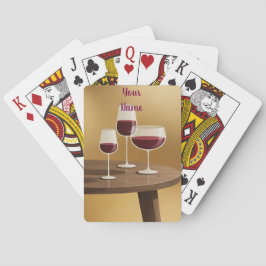 Weingläser auf Tisch Ihr Namens Kartenspiel Spielkarten