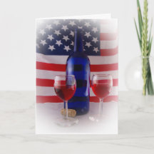 Weingläser mit patriotischer Flasche