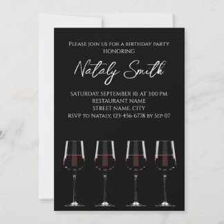 Weingläser mit Rotwein schwarz elegant Einladung