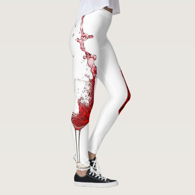 Weingläser Splashing Roter Wein Leggings (Rechts)