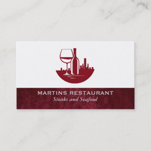 Weinglasflasche   Stadt-Skyline Visitenkarte