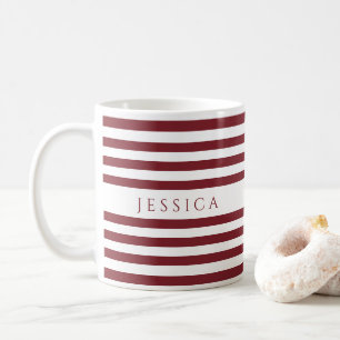 Weingut Rot Streifen Muster Name Kaffeetasse