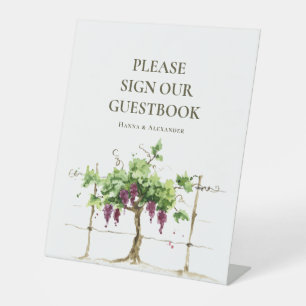 Weingut Weinberg Gastbuch-Schild Unsere Gästebuch- Sockelschild