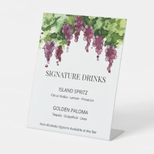 Weingut Weinberg Hochzeit Signature-Drinks-Schild Sockelschild