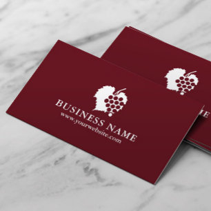 Weingut Winzer Sommelier Trauben Logo Rotwein Visitenkarte