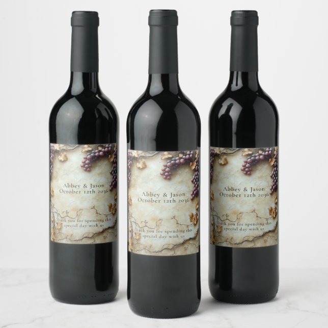 Weingut Winzerei Wasserfarbe  Weinetikett (Flaschen)