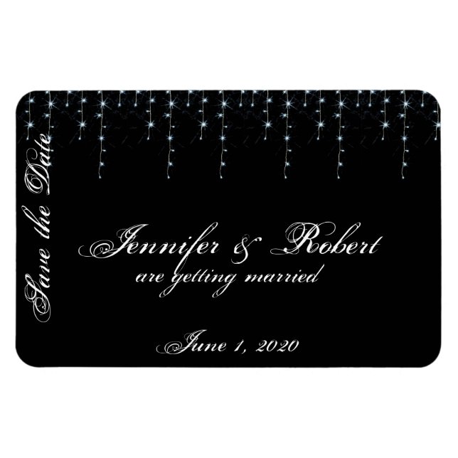 Weingüterhochzeit um Mitternacht retten Datum Magnet (Horizontal)