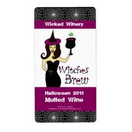 Weinhexen "Hexenbrauen" Halloween Weinetiketten