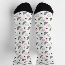 Weinkaffee und Katzen Niedlicher Cartoon Neuheit Socken