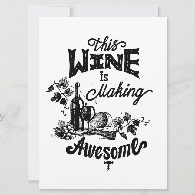 Weinkarte für Freunde Feiertagskarte (Vorderseite)