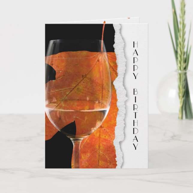 Weinkarte und Autumn Leaf Card Karte (Vorderseite)