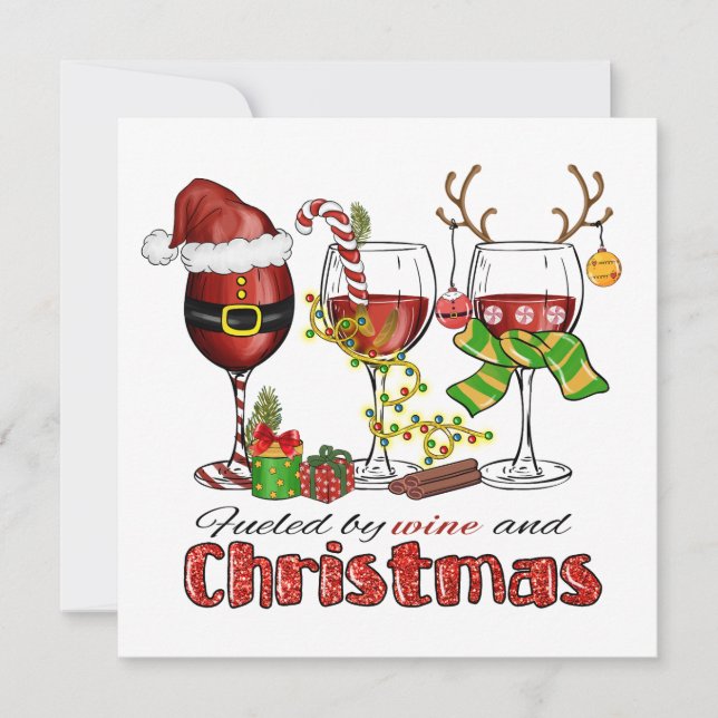 Weinkarte und Weihnachtskarte Mitteilungskarte (Vorderseite)