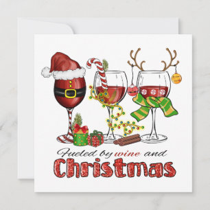 Weinkarte und Weihnachtskarte Mitteilungskarte