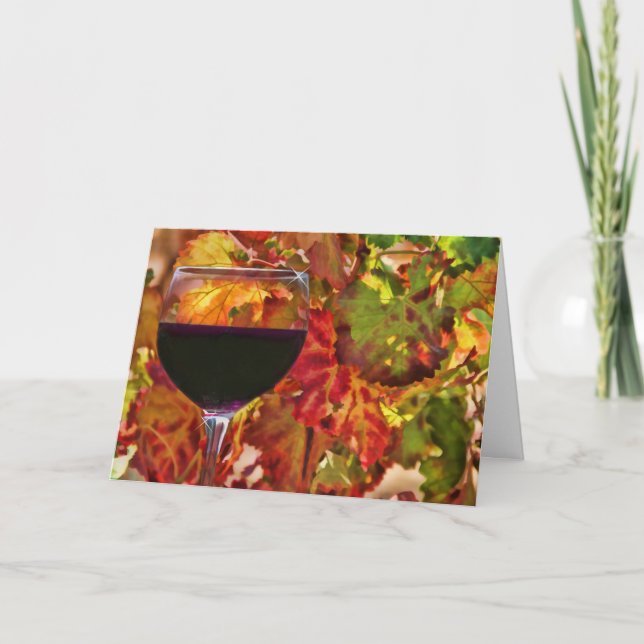 Weinkarte zum Erntedankfest Feiertagskarte (Vorderseite)