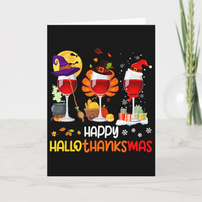 Weinkeller Halloween Erntedank Weihnachtsfest Happ Karte (Vorderseite)