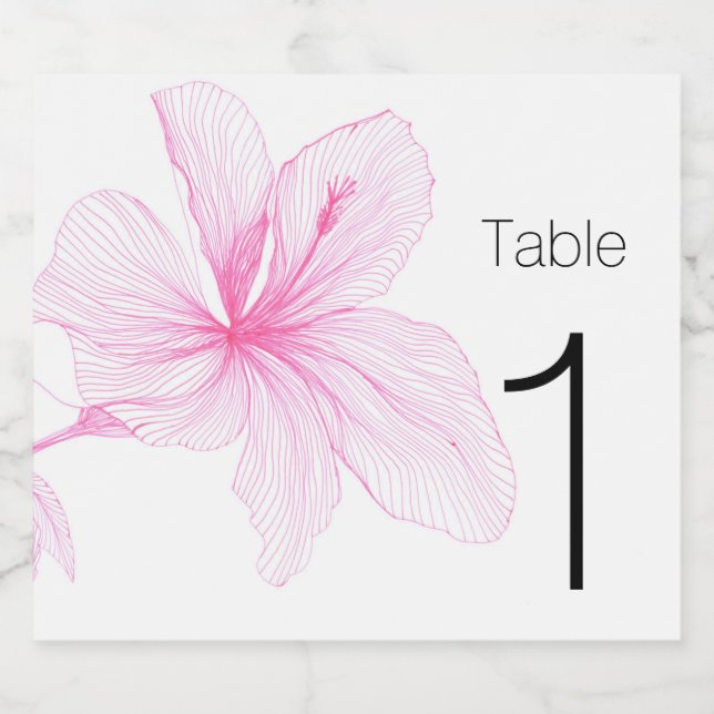 Weinkeller | TISCHNUMMER | Elegantes Rosa (Einzelnes Label)