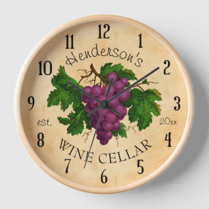 Weinkeller-Weinberg-Trauben-Vintages Uhr