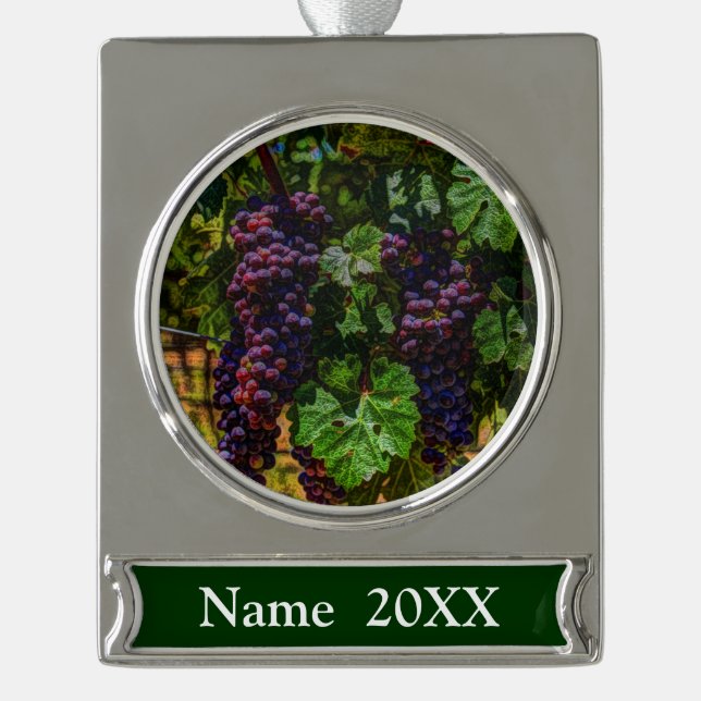 Weinkeller Weinkeller und Weine Weinroute Weinkell Banner-Ornament Silber (Vorderseite)