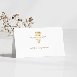 Weinkeller Wine Business Gold Weintrauben Danke Ka Visitenkarten