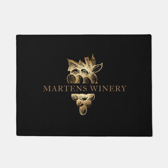 Weinkellerei Gold Trauben Logo Fußmatte (Vorderseite)