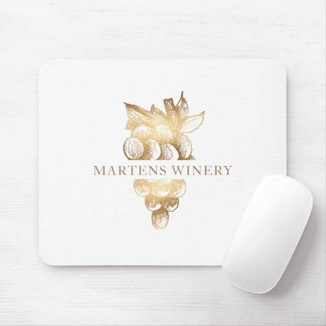 Weinkellerei Goldtrauben-Monogramm Mousepad (Mit Mouse)