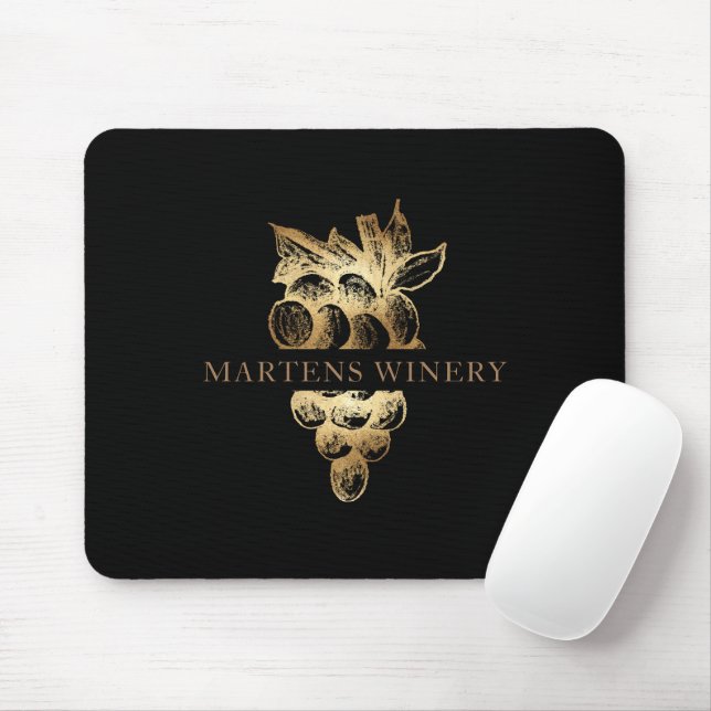 Weinkellerei Goldtrauben-Monogramm Mousepad (Mit Mouse)