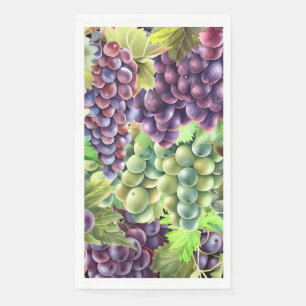 Weinkellerei mit roten Trauben Serviette