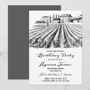 Weinkellerei Rustikale Sketch Geburtstagsparty Einladung