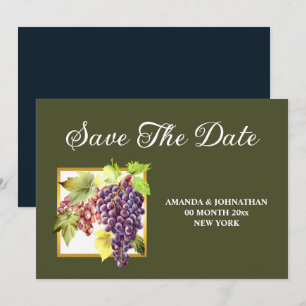 Weinkellerei Trauben Weinberg Weinbaubetrieb 12x18 Save The Date