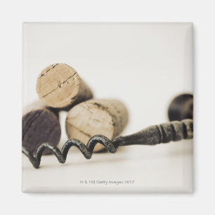 Weinkorken mit Korkenzieher Magnet