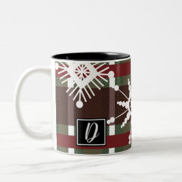 Weinkraut Kariert Erstgeburt Schneeflocke Weihnach Zweifarbige Tasse