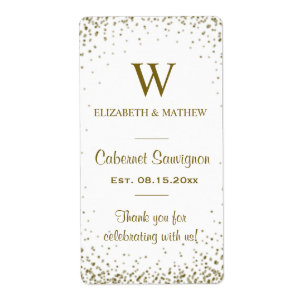 Weinlabel Gold Confetti