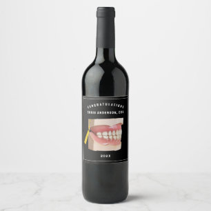 Weinlabel zum Abschluss des Zahnmedizinstudiums Weinetikett