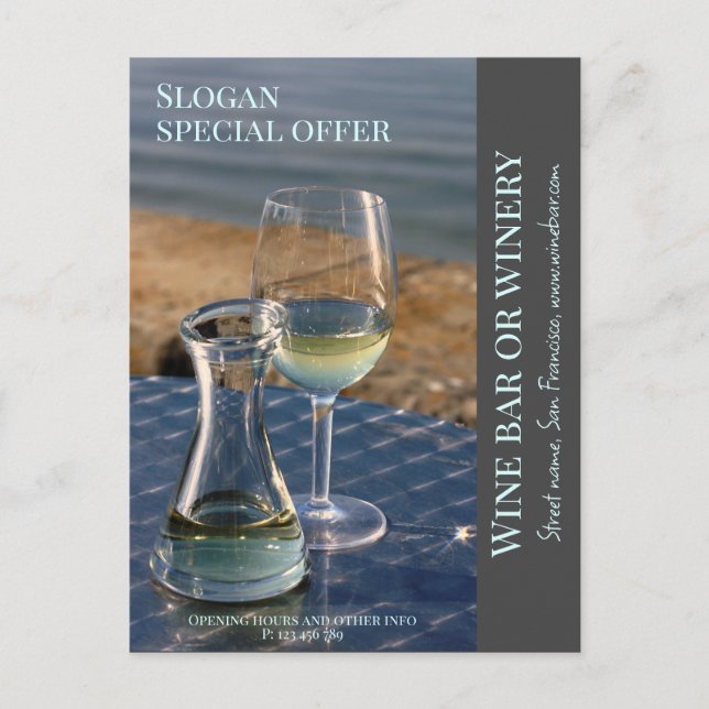 Weinladen, Bar oder Weinkellerei Werbeaktion Karte (Vorderseite)