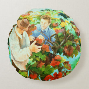 Weinleser 1996 rundes kissen