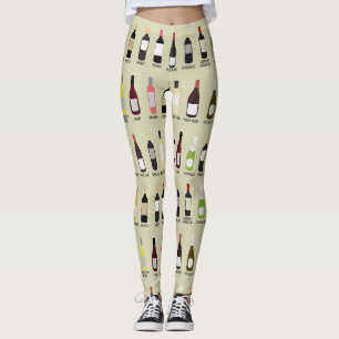 Weinliebhaber Flaschen mit Gemusterten Bezeichnung Leggings