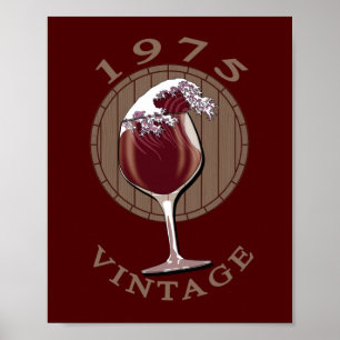 Weinliebhaber Geburtstag - 1975 Jahrgang Poster