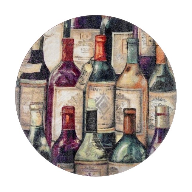 Weinliebhaber Glas-Schneidebrett Schneidebrett (Vorderseite)