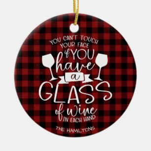 Weinliebhaber Lustig 2020 Covid Pandemie Weihnacht Keramik Ornament