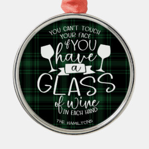 Weinliebhaber Lustig 2020 Covid Weihnachten Grün K Ornament Aus Metall