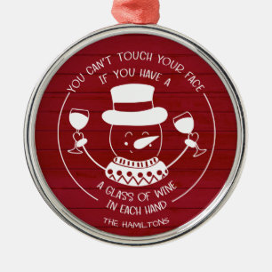 Weinliebhaber Lustig 2020 Covid Weihnachten Rot Ho Ornament Aus Metall