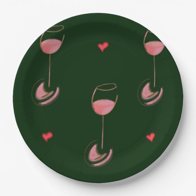 Weinliebhaber Pappteller (Vorderseite)