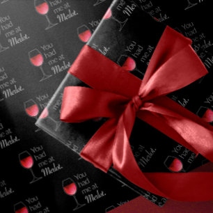 Weinliebhaber rote und schwarze Wrapping Paper She Geschenkpapier Set