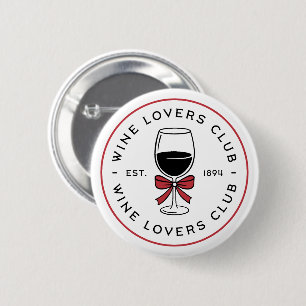 Weinliebhaber roter Preppy Coquette Bogen Ästhetik Button